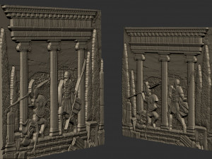 Amazon Warrior Woman vs Man Battle Scene Modello di stampa 3D