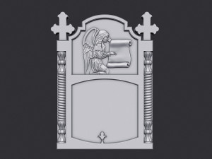 Memorial Tombstone with Angel 3Dプリントモデル