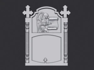 एंजेल के साथ मेमोरियल टॉम्बस्टोन 3D प्रिंट मॉडल