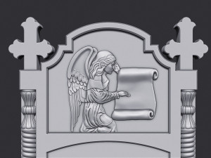 Memorial Tombstone with Angel 3D-printmodel