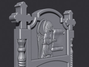 Memorial Tombstone with Angel 3D-printmodel