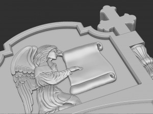 Memorial Tombstone with Angel 3D-printmodel