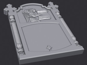 Memorial Tombstone with Angel 3D-printmodel