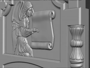 Memorial Tombstone with Angel 3D Print Model