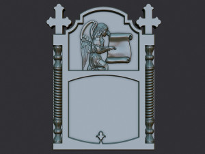 Memorial Tombstone with Angel 3D-printmodel