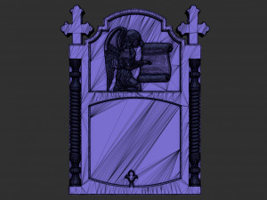 Memorial Tombstone with Angel 3D-printmodel