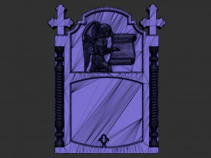 Memorial Tombstone with Angel 3D Print Model