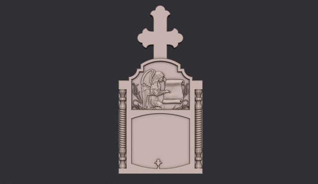 Memorial Tombstone with Angel Modèles 3D en vedette .c4d .max .obj .3ds .fbx .stl .blend