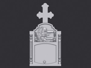 Memorial Tombstone with Angel 3D Принт Модель