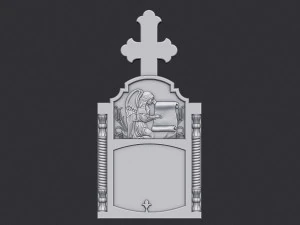 Memorial Tombstone with Angel 3D Print Model