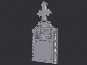 Memorial Tombstone with Angel 3D Принт Модель
