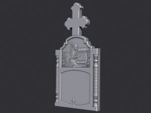 Memorial Tombstone with Angel 3D Print Model