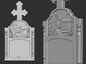 Memorial Tombstone with Angel 3D Принт Модель
