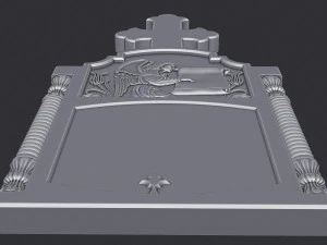 Memorial Tombstone with Angel 3D Print Model