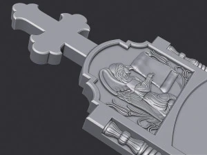 Memorial Tombstone with Angel 3D Print Model