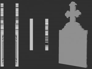 Memorial Tombstone with Angel 3D Print Model