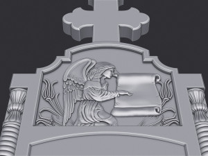Memorial Tombstone with Angel 3D Принт Модель