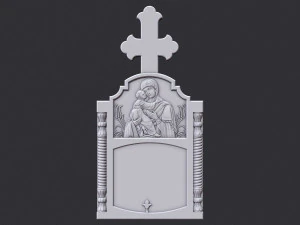 क्रॉस के साथ स्मारक समाधि का पत्थर 3D प्रिंट मॉडल