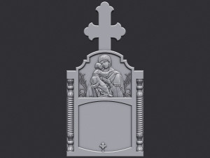 Memorial Tombstone with Cross 3D प्रिंट मॉडल