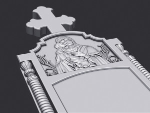 Memorial Tombstone with Cross 3D प्रिंट मॉडल