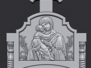 Memorial Tombstone with Cross 3D प्रिंट मॉडल