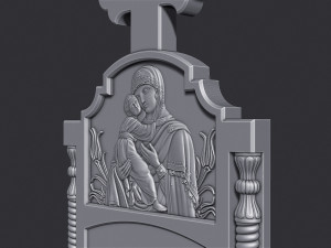 Memorial Tombstone with Cross 3D प्रिंट मॉडल