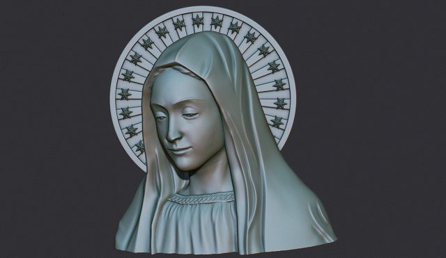 Virgin Mary 3 Modelo de Impressão 3D .c4d .max .obj .3ds .fbx .stl .blend 