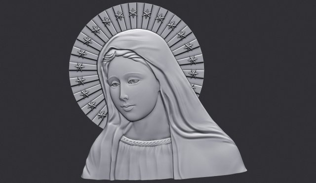 Virgin Mary 4 3Dプリントモデル .c4d .max .obj .3ds .fbx .stl .blend 