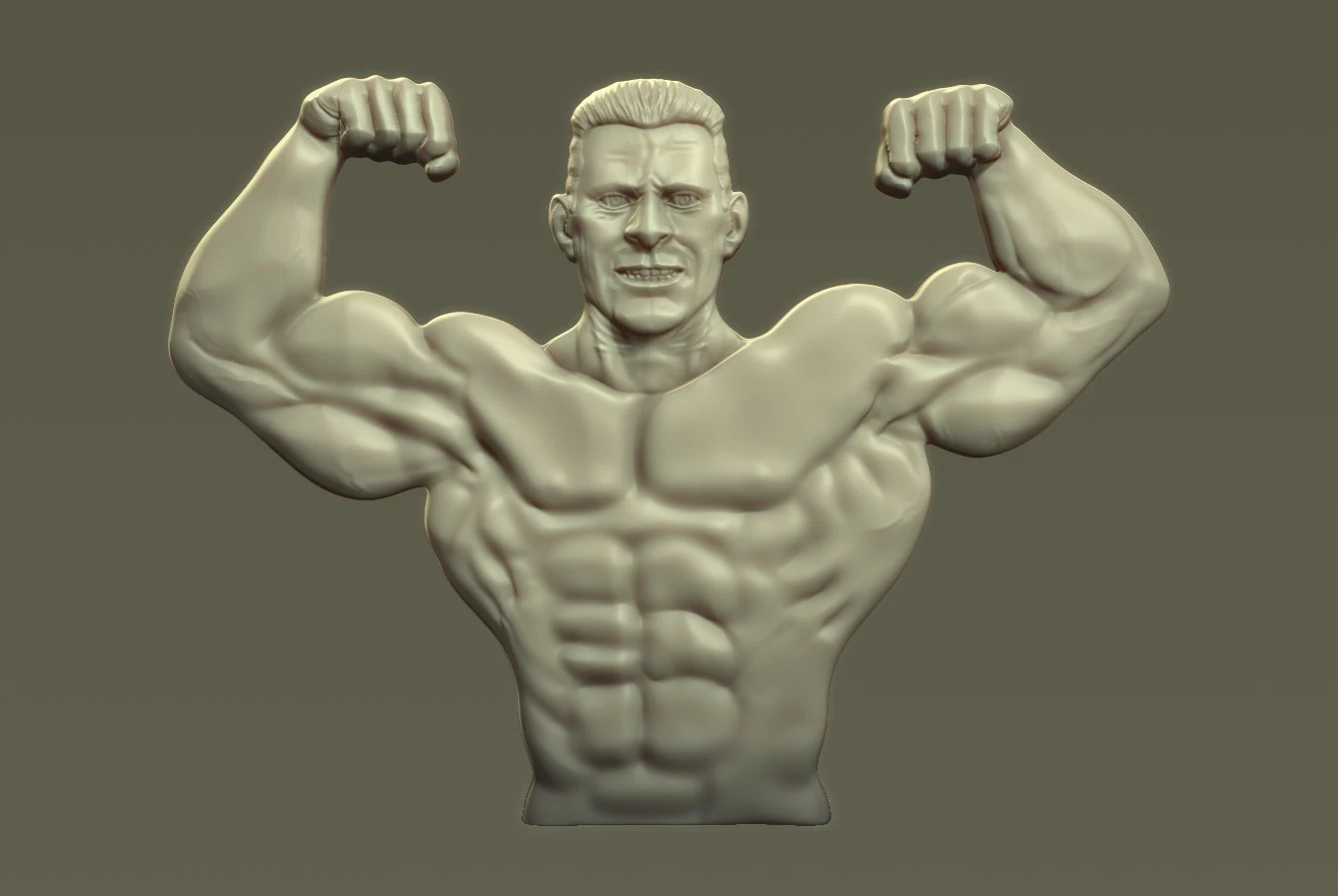 Male Bodybuilder Bas Relief 3D Print Model .c4d .max .obj .3ds .fbx .stl .blend
