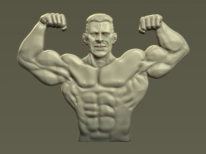 Male Bodybuilder Bas Relief Model do druku 3D