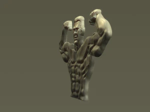Male Bodybuilder Bas Relief 3D Print Model