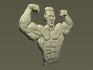 Male Bodybuilder Bas Relief 3D Принт Модель