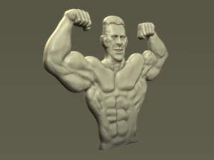Male Bodybuilder Bas Relief 3D Print Model