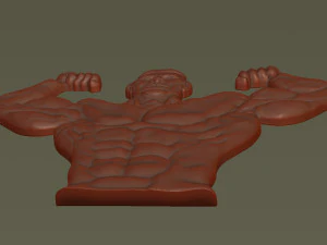 Male Bodybuilder Bas Relief 3D Print Model
