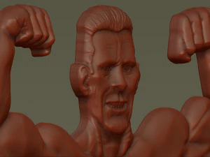 Male Bodybuilder Bas Relief 3D Print Model