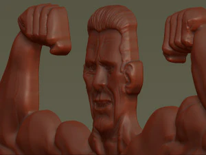 Male Bodybuilder Bas Relief 3D Print Model