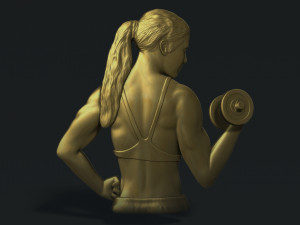 Female Bodybuilder Bas Relief 3D 프린트 모델