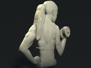 Female Bodybuilder Bas Relief Modelo de impresión 3D