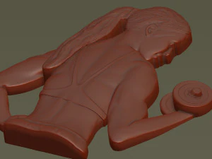 Female Bodybuilder Bas Relief 3D Print Model
