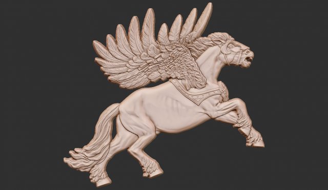 Pegasus bas relief 3D Print Model .c4d .max .obj .3ds .fbx .stl .blend 