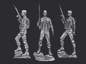 Special Forces Soldier 3D Bas Relief 3D Print Model