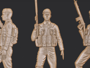 Special Forces Soldier 3D Bas Relief Model do druku 3D