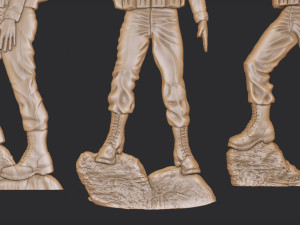 Special Forces Soldier 3D Bas Relief Model do druku 3D