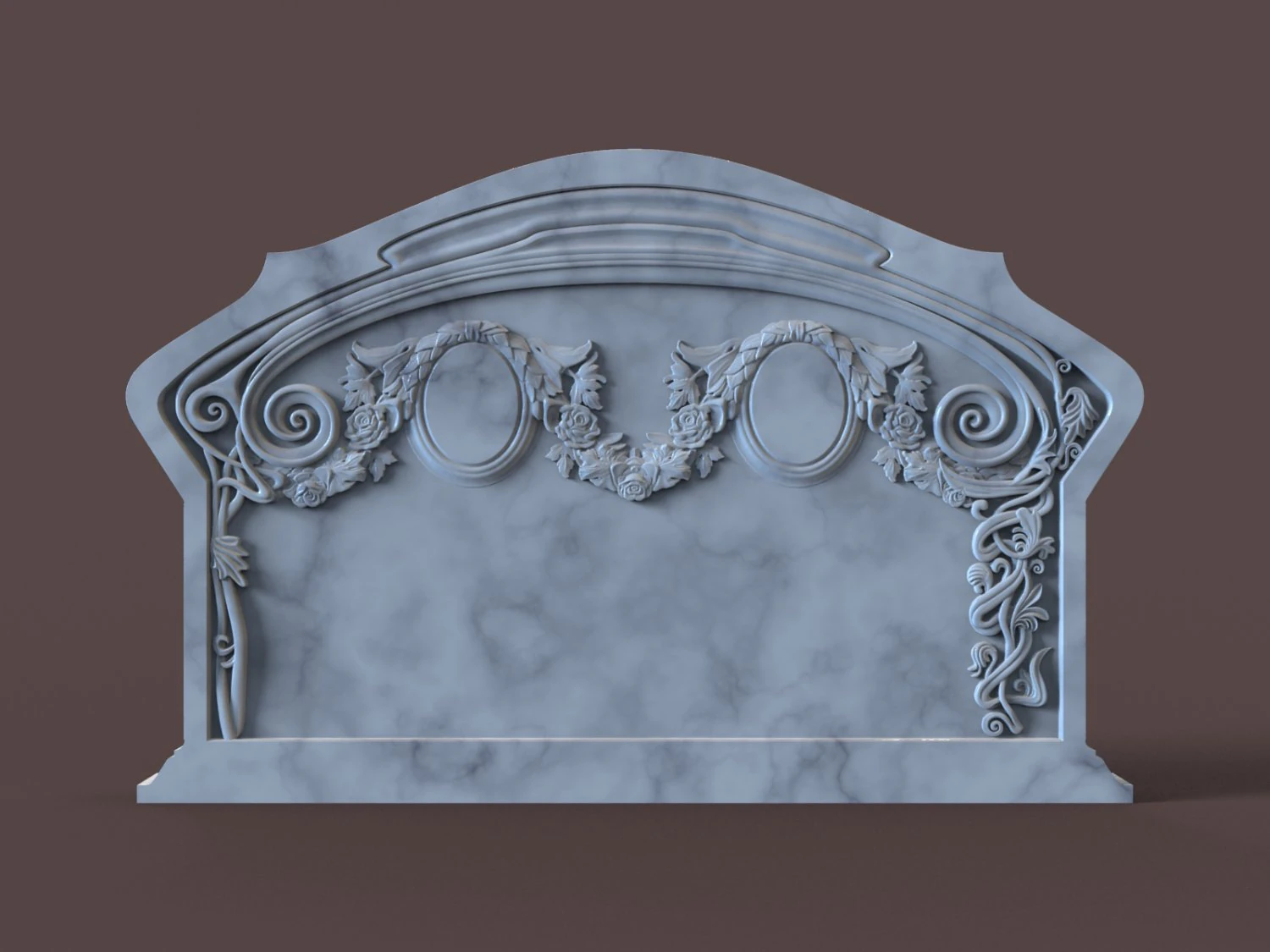 Family Memorial Tombstone for Cnc Engraving 3D Print Model .c4d .max .obj .3ds .fbx .stl .blend