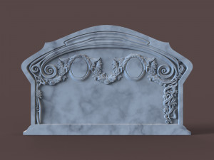 Family Memorial Tombstone for Cnc Engraving 3D Print Model