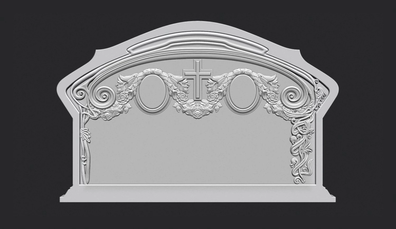 Family Memorial Tombstone for Cnc Engraving 3D Print Model .c4d .max .obj .3ds .fbx .stl .blend 