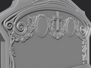 Family Memorial Tombstone for Cnc Engraving 3D Print Model