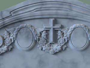 Family Memorial Tombstone for Cnc Engraving 3D Print Model