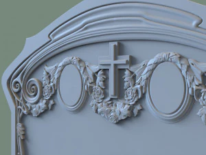 Family Memorial Tombstone for Cnc Engraving 3D Print Model