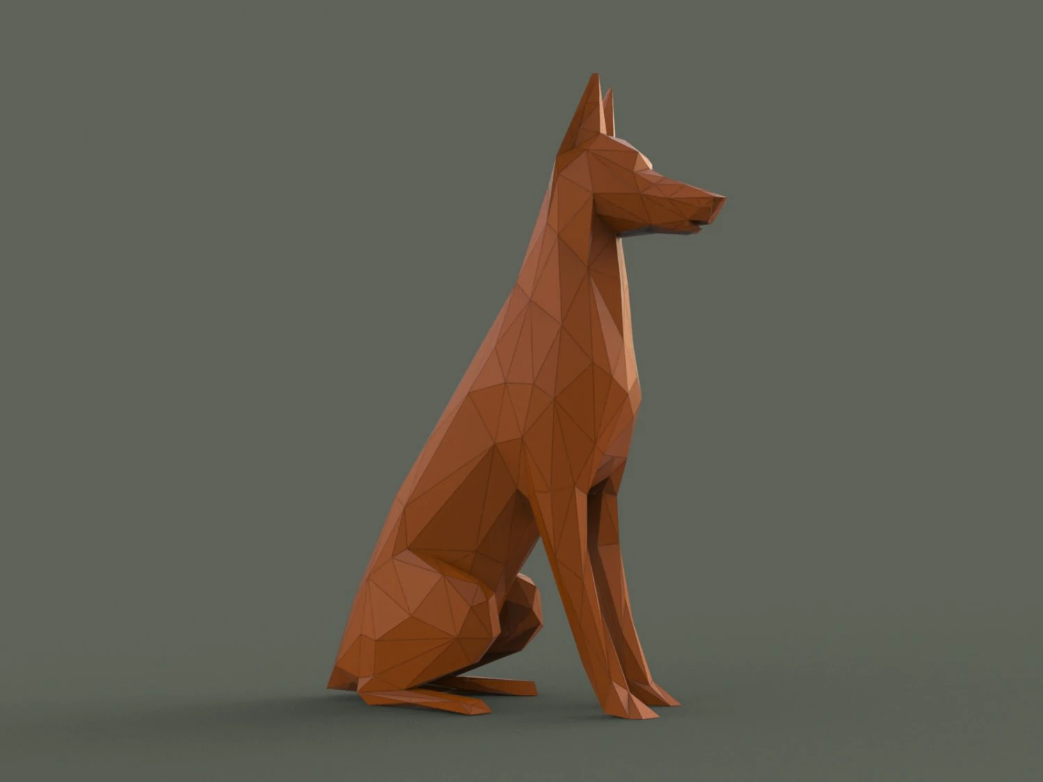 Doberman Pinscher Low Poly 3D Model .c4d .max .obj .3ds .fbx .stl .blend 